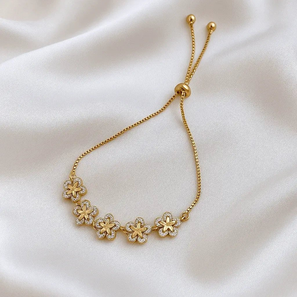Alvora Floréva Floral Bracelet – Gold Bloom Elegance