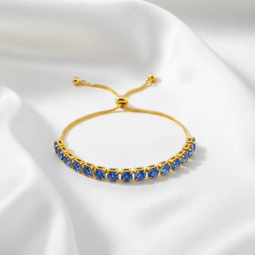 Alvora Aurevia Azure | 5mm Blue CZ Tennis Bracelet – Gold Jewelry