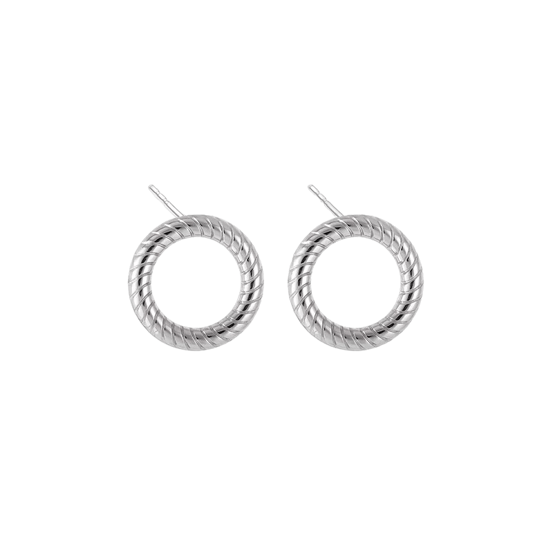 Circlia Earrings – 18K Gold or Silver Circle Rope Earrings