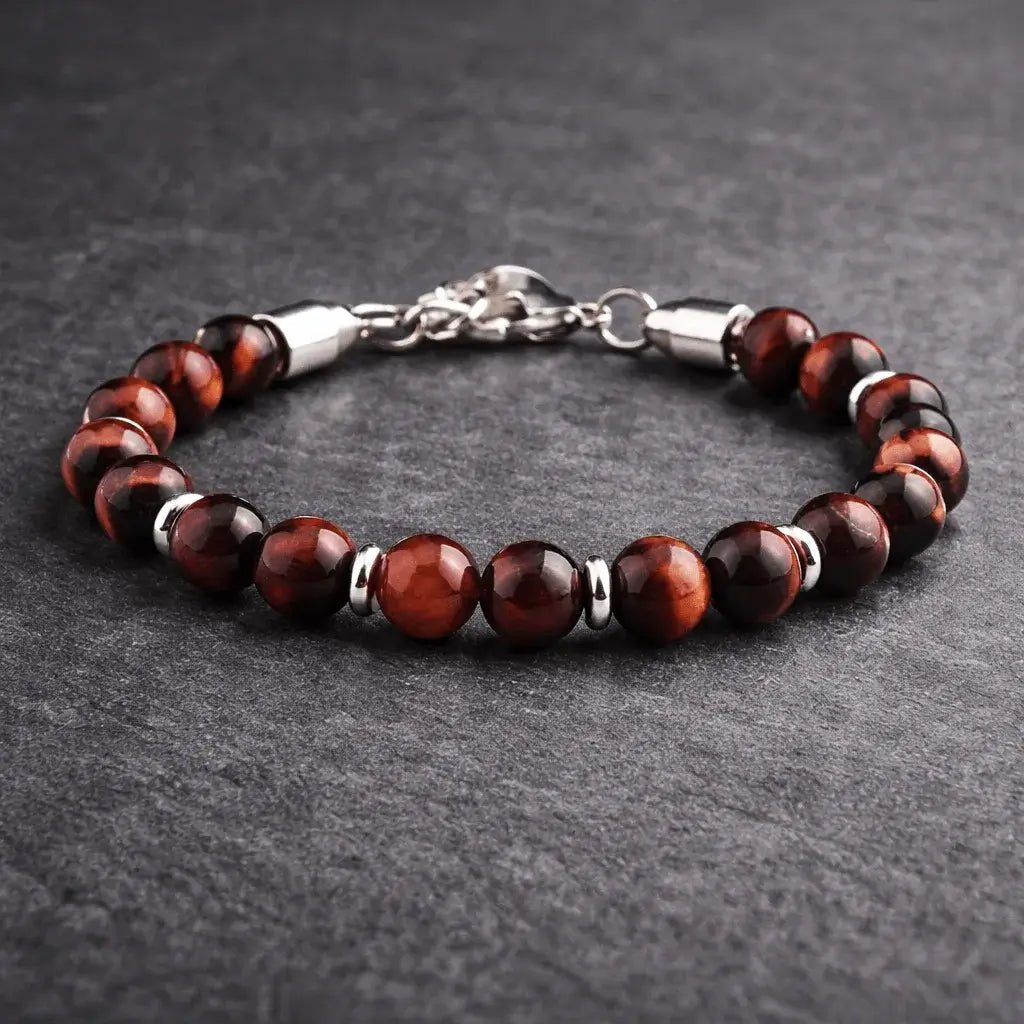 Alvora Echelon – Red Tiger Eye | Men’s Stone Bracelet