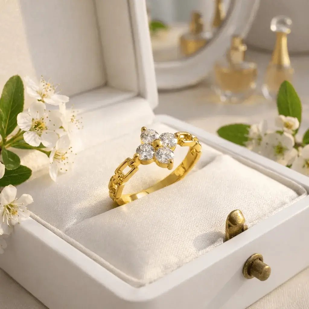 Zerlina | 18K Gold Waterproof Floral Ring
