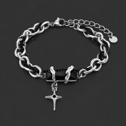 Vanta Onyx Star I silver and black bracelet 