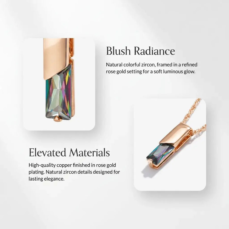 Elixson – Auralis N, Rose Gold Necklace with Colorful Zircon