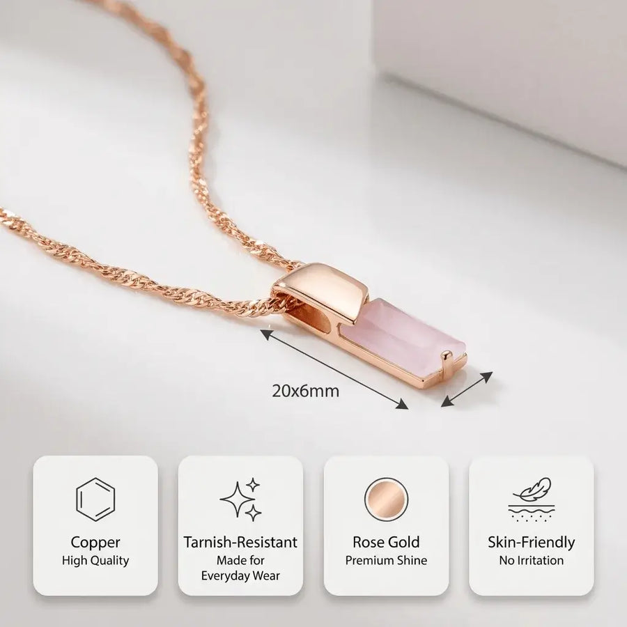 Elixson – Seraphis | Rose Gold Pink Natural Zircon Pendant