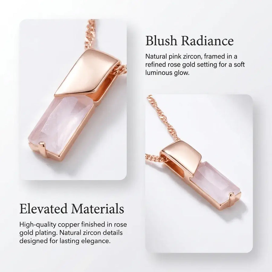 Elixson – Seraphis | Rose Gold Pink Natural Zircon Pendant