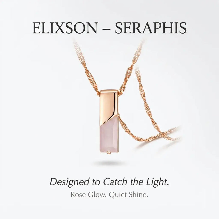 Elixson – Seraphis | Rose Gold Pink Natural Zircon Pendant