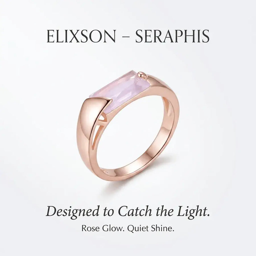 Elixson – Seraphis | Pink Natural Zircon Rose Gold Ring