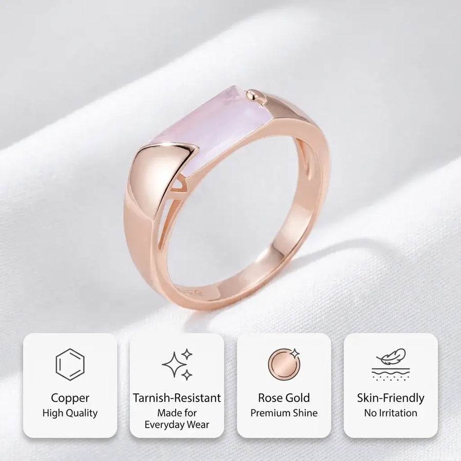 Elixson – Seraphis | Pink Natural Zircon Rose Gold Ring