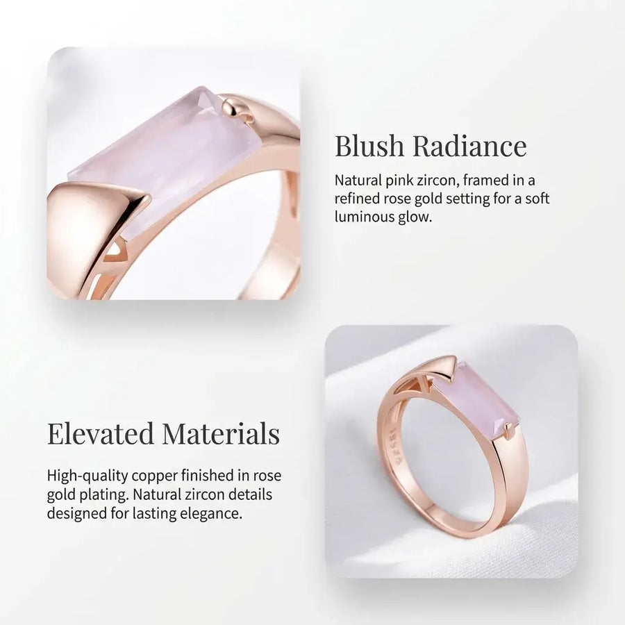 Elixson – Seraphis | Pink Natural Zircon Rose Gold Ring