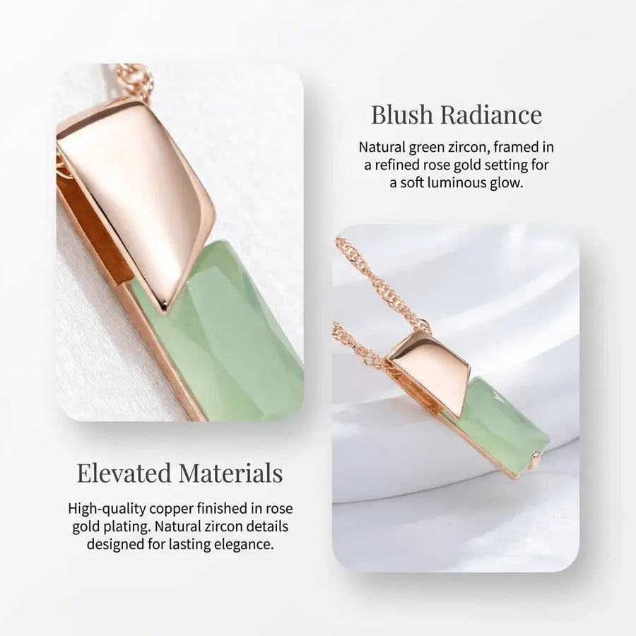 Elixson – Virentis | Green Zircon Rose Gold Minimal Pendant