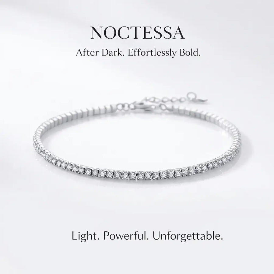 Noctessa Tennis Bracelet - Elegant Silver Minimal Design