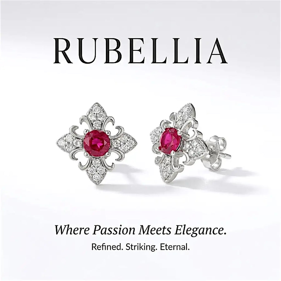 Rubellia – Red Zircon 18K Gold & Sterling Silver Earrings