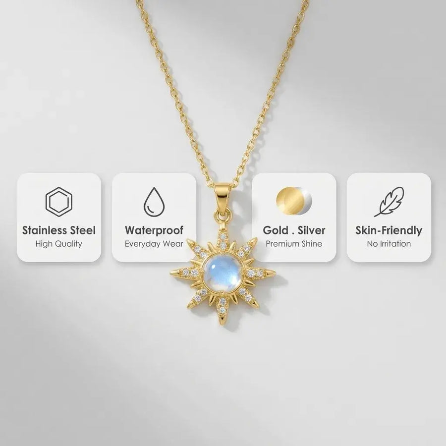 Sunaro – Waterproof Opal Pendant in 18K Gold & Silver