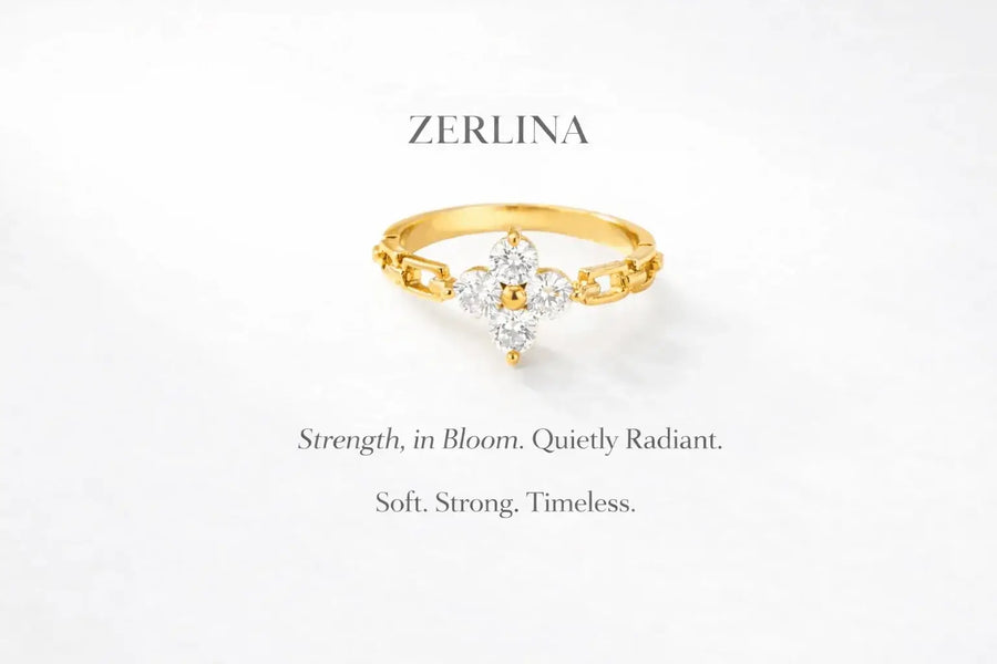 Zerlina | 18K Gold Waterproof Floral Ring