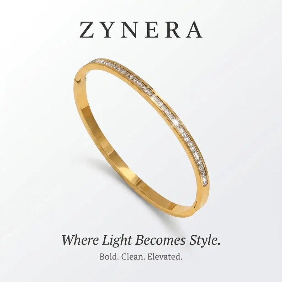 Zynera – Waterproof 18K Gold Stainless Steel Zircon Bracelet