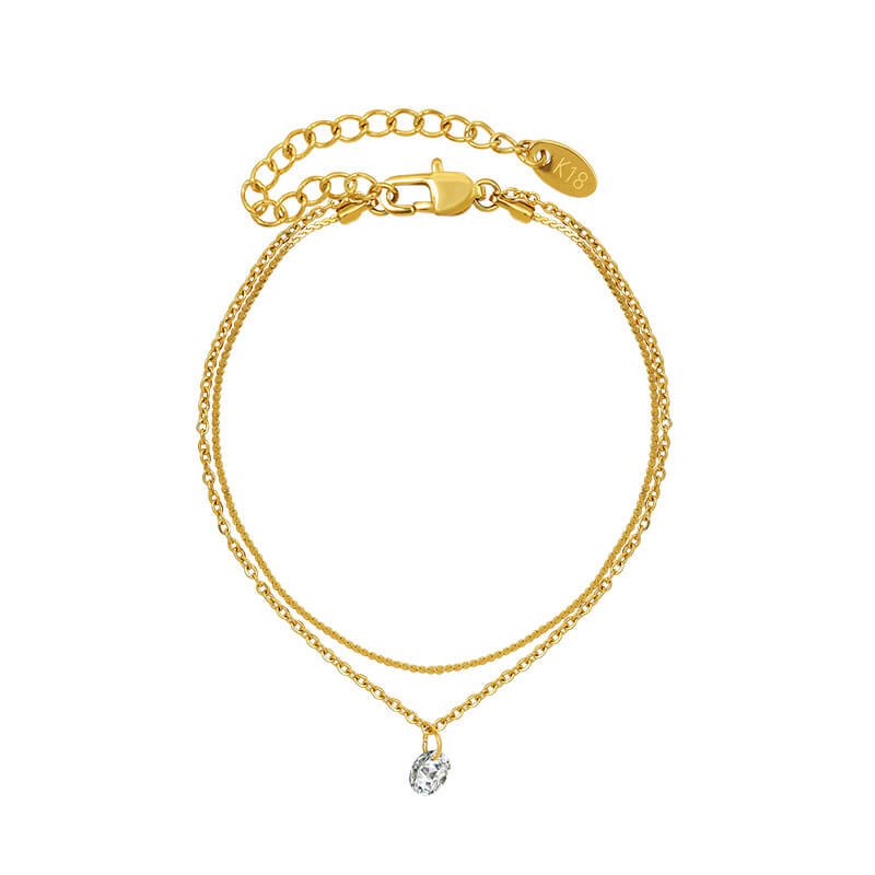 Alura Bracelet – Waterproof Minimal Gold Chain Bracelet with Zircon
