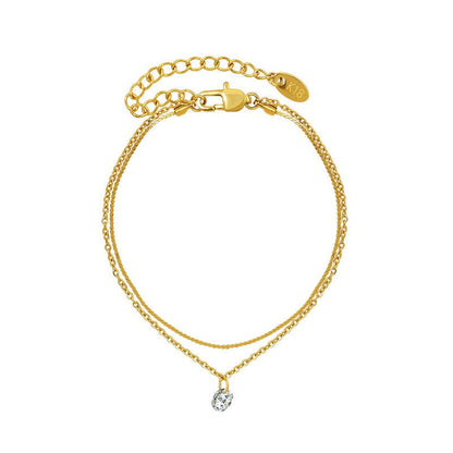 Alura Bracelet – Waterproof Minimal Gold Chain Bracelet with Zircon