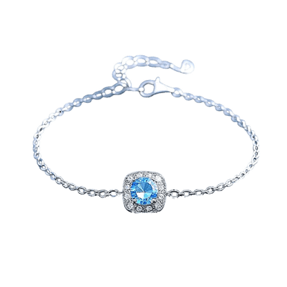Aquarelle Silver Bracelet – Blue Crystal Minimal Jewellery | Alvora