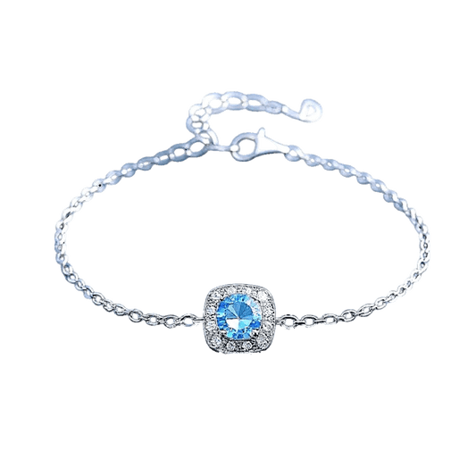 Aquarelle Silver Bracelet – Blue Crystal Minimal Jewellery | Alvora