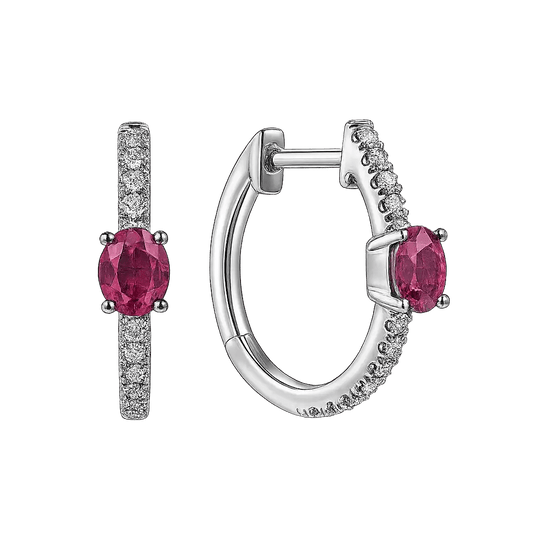 Alvora Arlisse Earrings | Pink Crystal Hoop Earrings with Elegant Sparkle