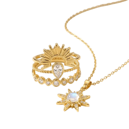 Sunaro Golden Radiance Bundle | Gold Necklace & Ring Set