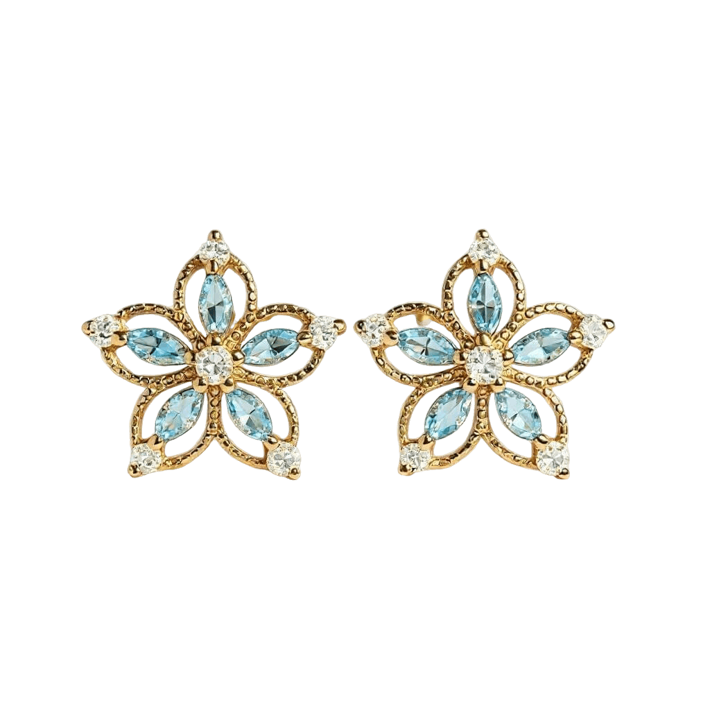Aurefleur Floral Stud Earrings – Noble Elegance in Gold | Alvora