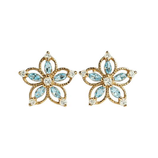 Aurefleur Floral Stud Earrings – Noble Elegance in Gold | Alvora