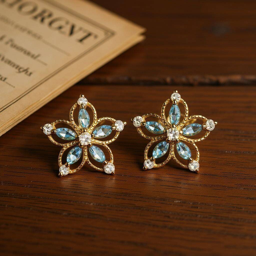 Aurefleur Silver, 18K Gold Earrings- Alvora