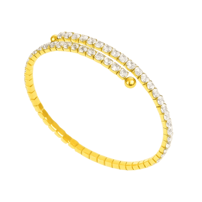 Alvora Aureline Gold Spiral Bangle – Radiant 18K Elegance Jewelry