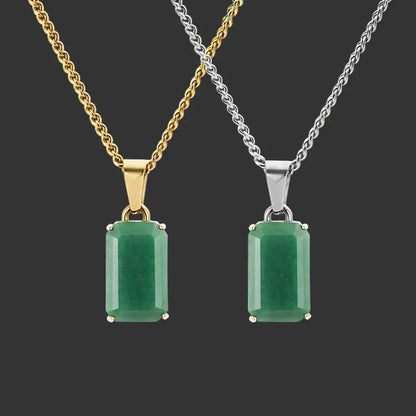 Alvora Aurelium – Aventurine Moss | Waterproof Men's Necklace