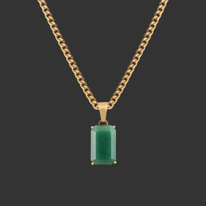 Alvora Aurelium – Aventurine Moss | Waterproof Men's Necklace