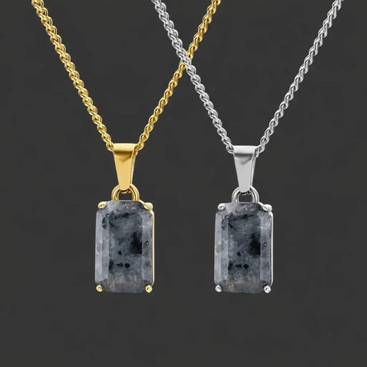 Alvora Aurelium – Black Spectrolite | 18K Gold & Silver Pendant