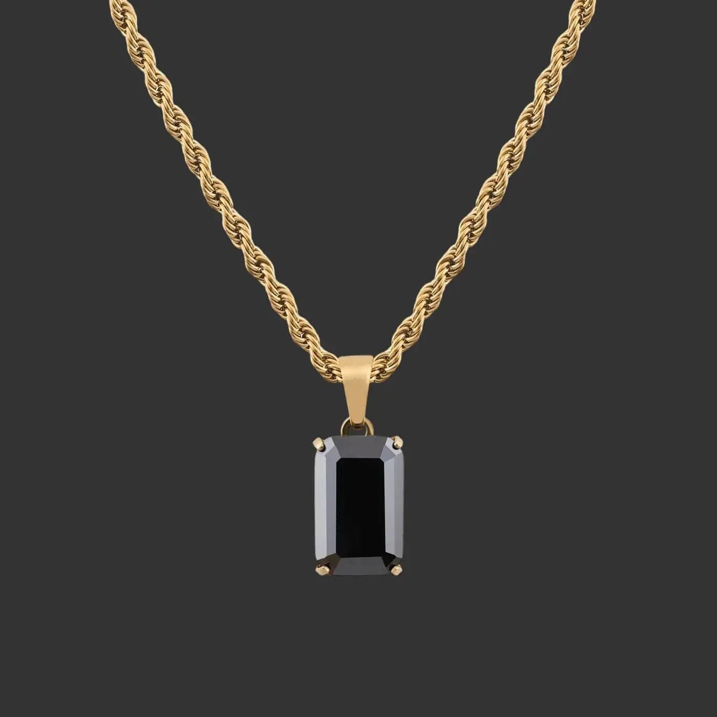 Alvora Aurelium – Onyx | Natural Onyx Pendant in Solid 18K Gold 