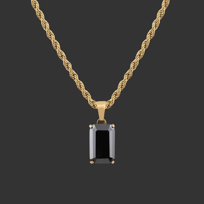 Alvora Aurelium – Onyx | Natural Onyx Pendant in Solid 18K Gold 
