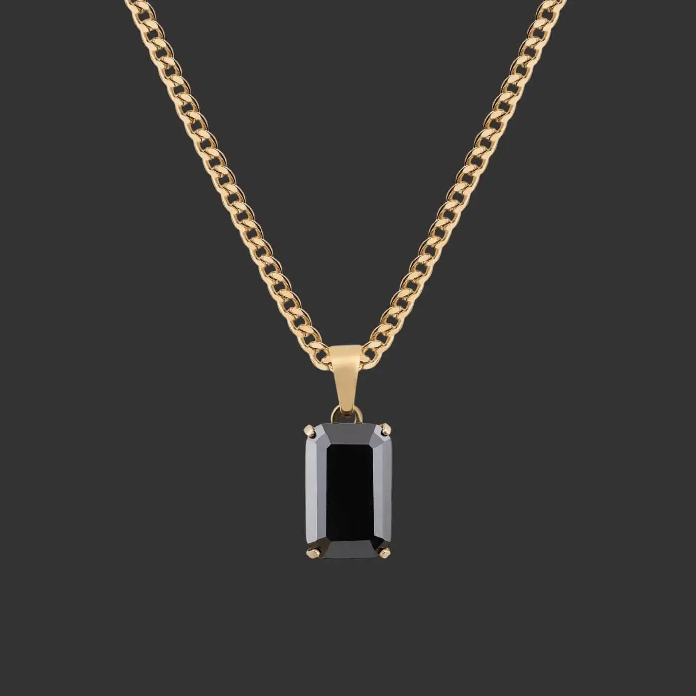 Alvora Aurelium – Onyx | Natural Onyx Pendant in Solid 18K Gold 