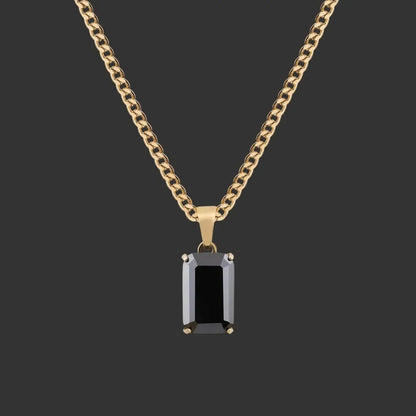 Alvora Aurelium – Onyx | Natural Onyx Pendant in Solid 18K Gold 