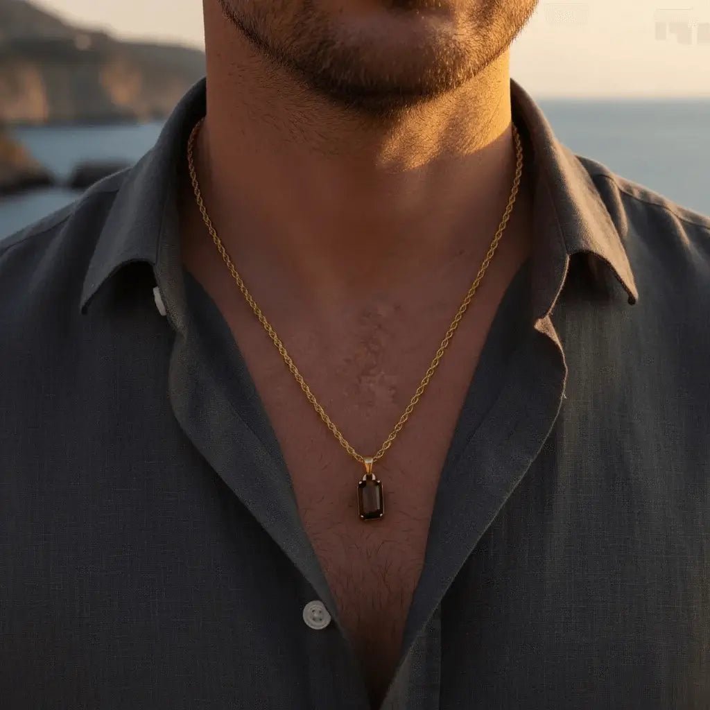 Alvora Aurelium – Tiger Eye | Natural Stone Pendant in 18K Gold