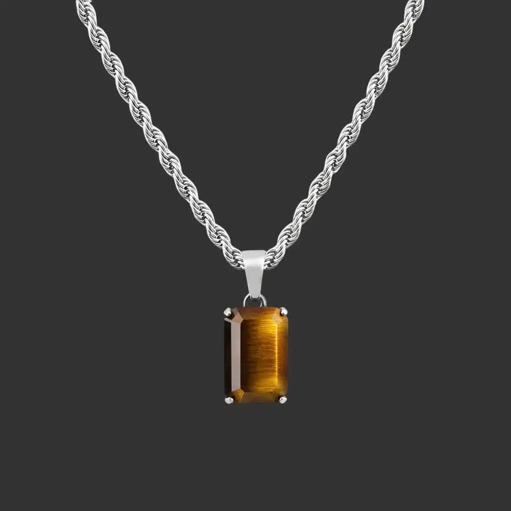 Alvora Aurelium – Tiger Eye | Natural Stone Pendant in 18K Gold