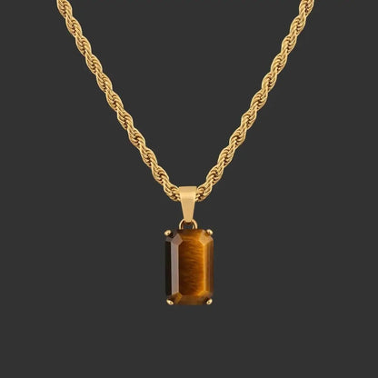 Alvora Aurelium – Tiger Eye | Natural Stone Pendant in 18K Gold
