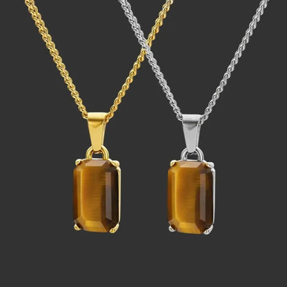 Alvora Aurelium – Tiger Eye | Natural Stone Pendant in 18K Gold