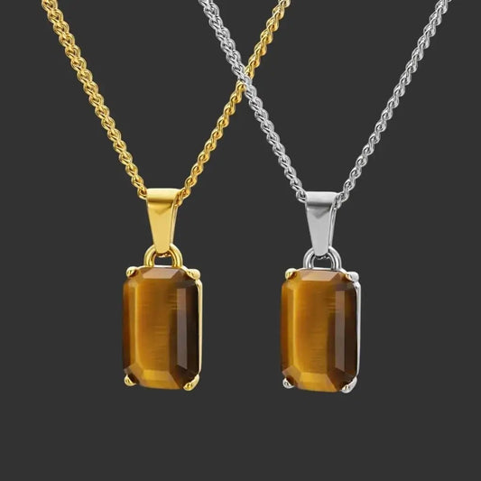 Alvora Aurelium – Tiger Eye | Natural Stone Pendant in 18K Gold