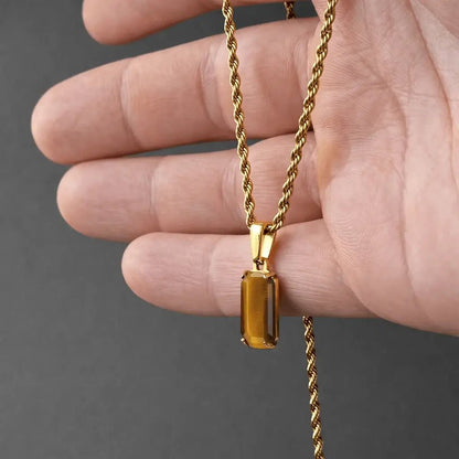 Alvora Aurelium – Tiger Eye | Natural Stone Pendant in 18K Gold