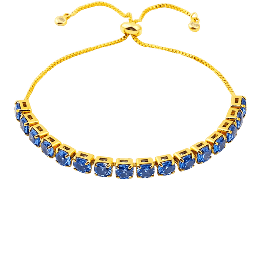 Alvora Aurevia Azure | 5mm Blue CZ Tennis Bracelet – Gold Jewelry
