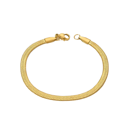 Avenyx Bracelet – 18K Gold Plated Flat Snake Chain Bracelet