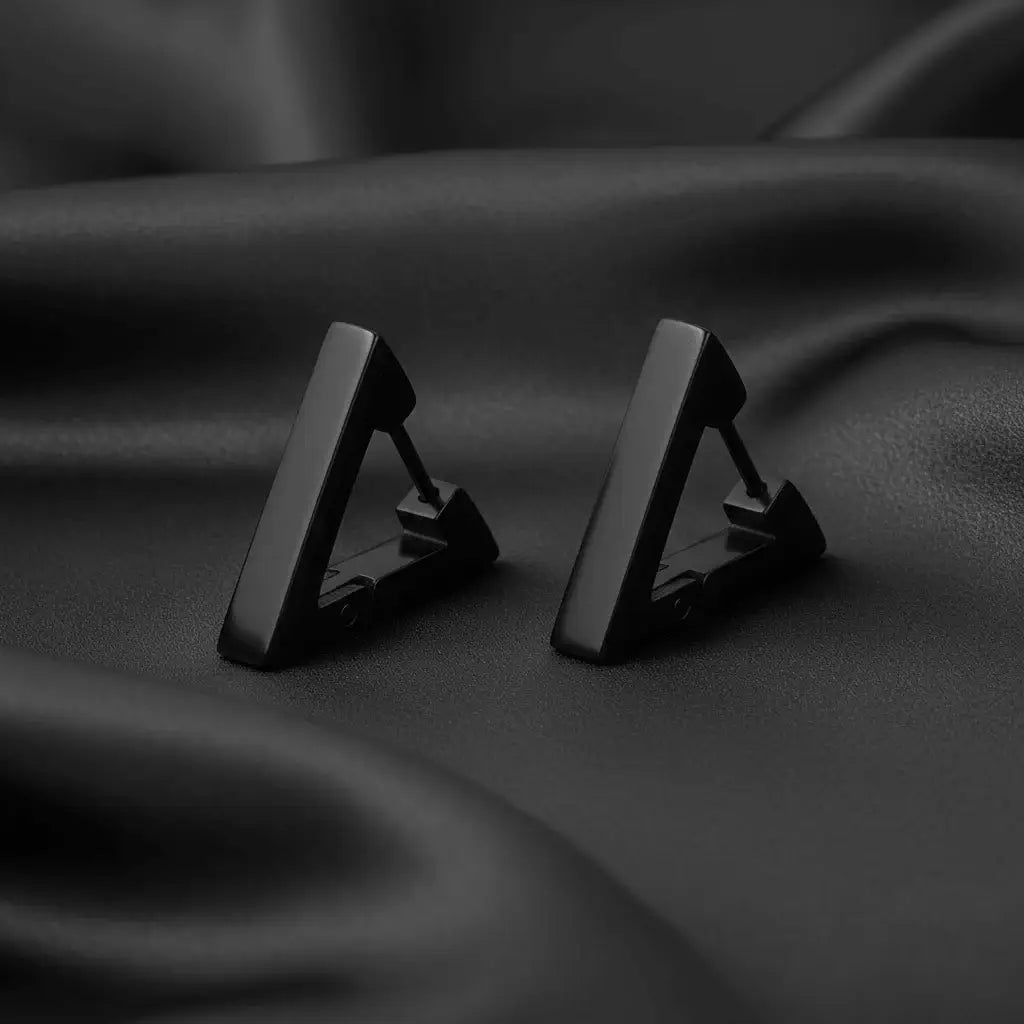 Alvora Axen Triangle Geometry Earrings – Cyber-Punk Stainless Steel Jewelry