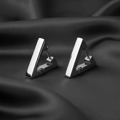 Alvora Axen Triangle Geometry Earrings – Cyber-Punk Stainless Steel Jewelry
