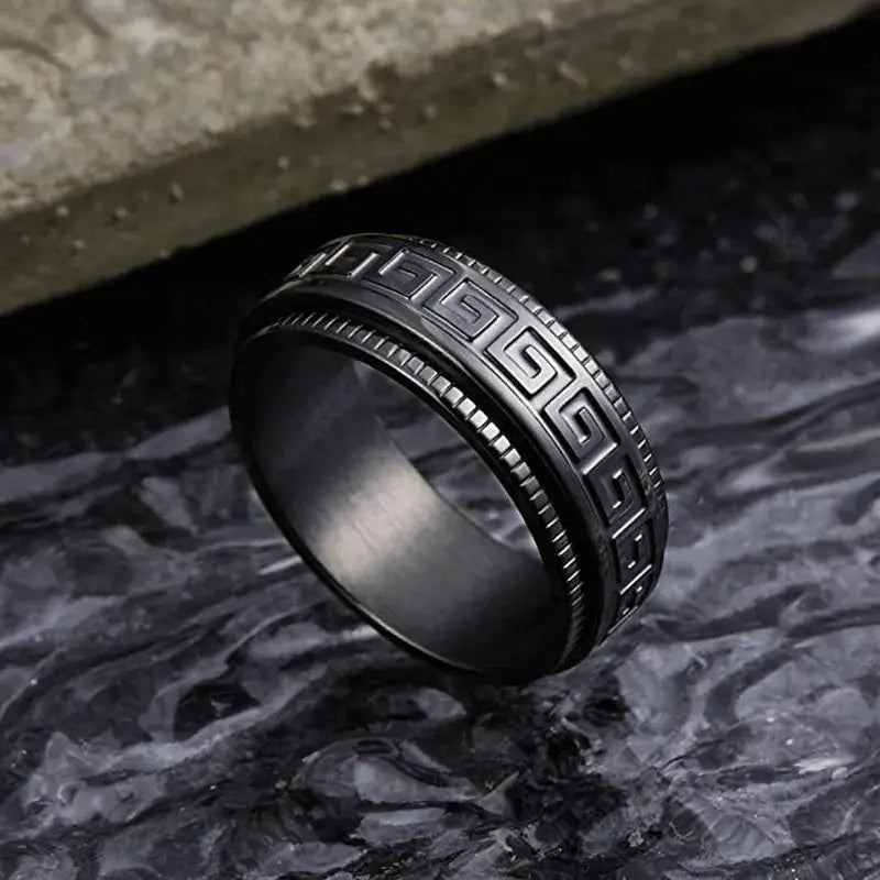 Alvora Bastion - Black | Anti-Anxiety Stainless Steel Men’s Ring