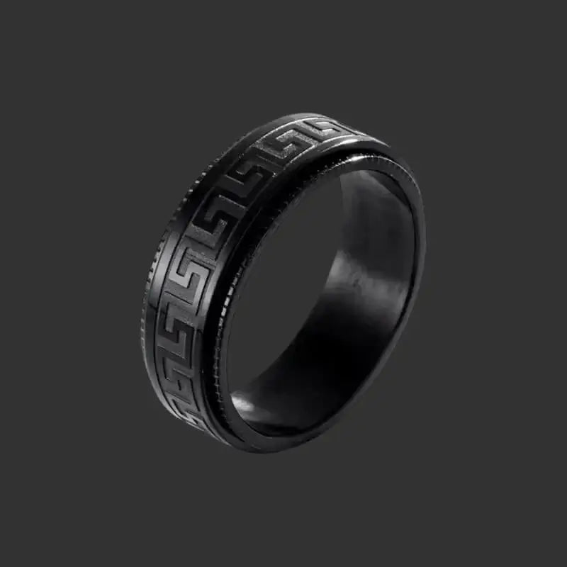Alvora Bastion - Black | Anti-Anxiety Stainless Steel Men’s Ring