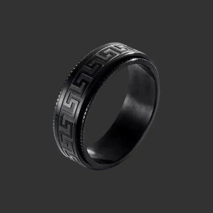 Alvora Bastion - Black | Anti-Anxiety Stainless Steel Men’s Ring