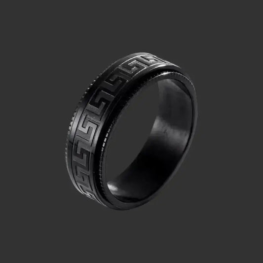Alvora Bastion - Black | Anti-Anxiety Stainless Steel Men’s Ring